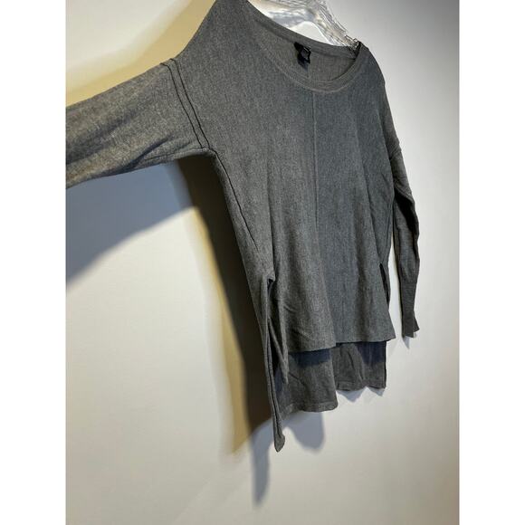 Rue21 Drop Shoulder Gray Knit High Low Sweater XS - Picture 2 of 6